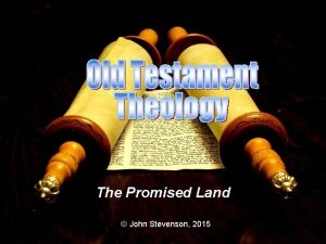 The Promised Land John Stevenson 2015 Rituals Laws
