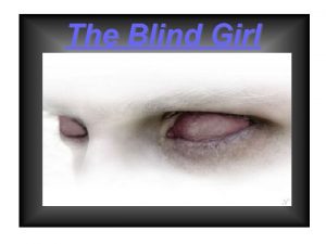 The Blind Girl There was this blind lady