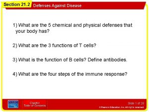 Section 21 2 Defenses Against Disease 1 What