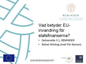 Vad betyder EUinvandring fr statsfinanserna Deliverable 4 1