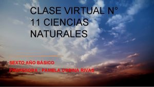 CLASE VIRTUAL N 11 CIENCIAS NATURALES SEXTO AO