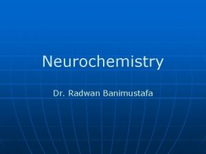 Neurochemistry Dr Radwan Banimustafa Introduction n n Neurochemistry