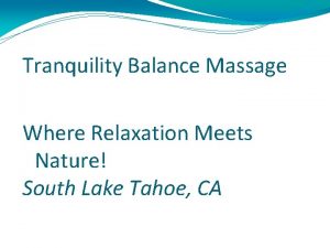 Tranquility Balance Massage Where Relaxation Meets Nature South