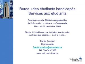 Bureau des tudiants handicaps Services aux tudiants Runion