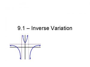 9 1 Inverse Variation VARIATION Direct Direct Variation