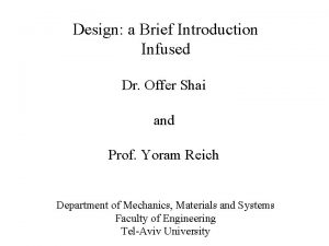 Design a Brief Introduction Infused Dr Offer Shai