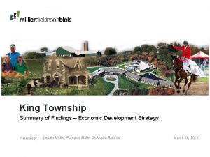 King Township Summary of Findings Economic Development Strategy