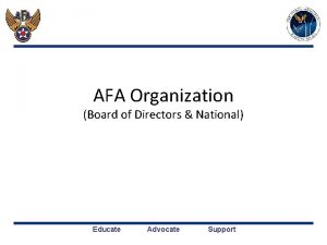 AFA Organization Board of Directors National Educate Advocate