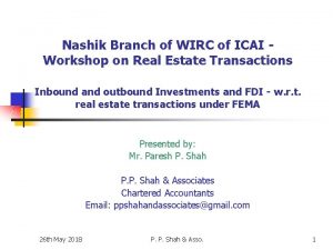 Nashik Branch of WIRC of ICAI Workshop on