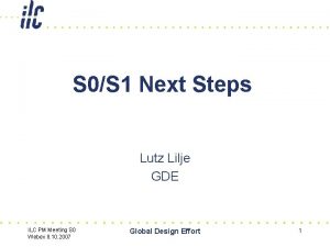 S 0S 1 Next Steps Lutz Lilje GDE