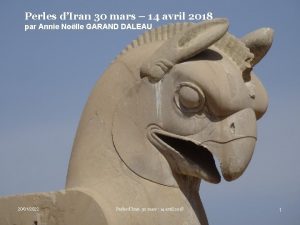 Perles dIran 30 mars 14 avril 2018 par