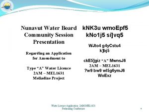 Nunavut Water Board k NK 3 u wmo