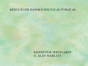 REDUO DE DANOS E POLTICAS PBLICAS KENNETH R