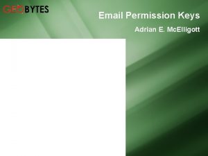 Email Permission Keys Adrian E Mc Elligott What