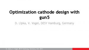 Optimization cathode design with gun 5 D Lipka