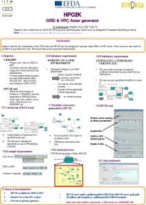 HPC 2 K GRID HPC Actor generator B