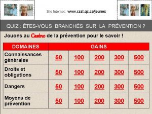 Site Internet www csst qc cajeunes QUIZ LA