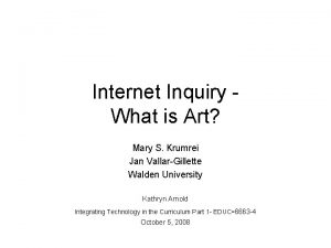 Internet Inquiry What is Art Mary S Krumrei