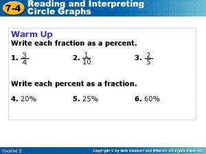 Reading and Interpreting 7 4 Circle Graphs Warm