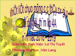 Gio vin thc hin L Th Tuyt TRng