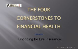 THE FOUR CORNERSTONES TO FINANCIAL HEALTH presents Shopping