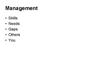 Management Skills Needs Gaps Others You What Skills