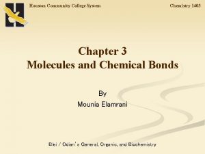 Houston Community College System Chemistry 1405 Chapter 3