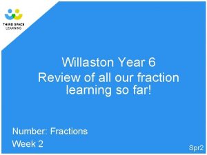 Willaston Year 6 Review of all our fraction