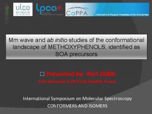 Mm wave and ab initio studies of the