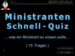 01 015 Ministranten Schnell Quiz 01 Allgemeines rund