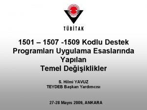 1501 1507 1509 Kodlu Destek Programlar Uygulama Esaslarnda