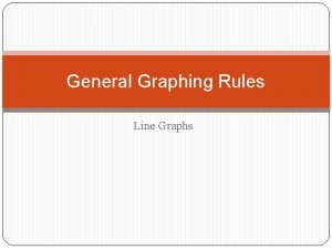 General Graphing Rules Line Graphs First things first