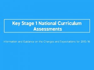 Key Stage 1 National Curriculum Assessments Information and