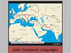 IndoEuropean Languages FAMILIES BRANCHES AND GROUPS Languages are