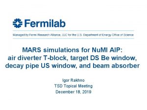 MARS simulations for Nu MI AIP air diverter