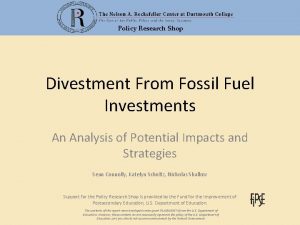 Policy Research Shop Divestment From Fossil Fuel Investments