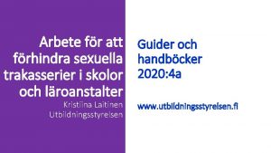 Arbete fr att Guider och frhindra sexuella handbcker