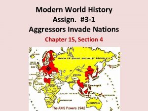Modern World History Assign 3 1 Aggressors Invade