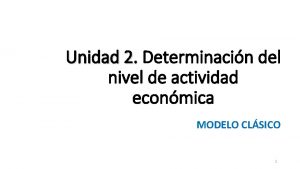 Unidad 2 Determinacin del nivel de actividad econmica