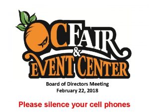 Board of Directors Meeting February 22 2018 Please