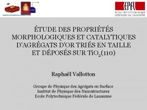 TUDE DES PROPRITS MORPHOLOGIQUES ET CATALYTIQUES DAGRGATS DOR