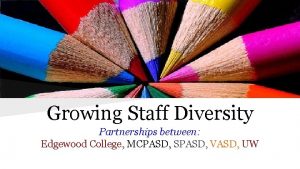 Growing Staff Diversity Partnerships between Edgewood College MCPASD