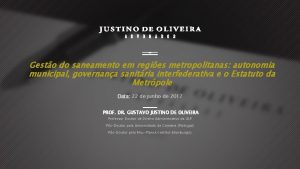 Gesto do saneamento em regies metropolitanas autonomia municipal