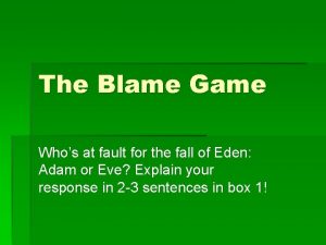 The Blame Game Whos at fault for the