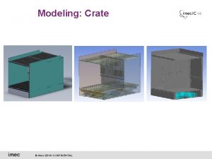 Modeling Crate imec 2014 CONFIDENTIAL Modeling Crate imec