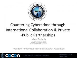 Countering Cybercrime through International Collaboration Private Public Partnerships