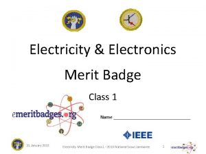 Electricity Electronics Merit Badge Class 1 Name 21