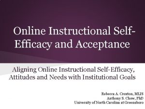 Online Instructional Self Efficacy and Acceptance Aligning Online