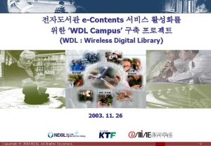 eContents WDL Campus WDL Wireless Digital Library 2003