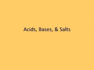 Acids Bases Salts I Properties of Acids Bases